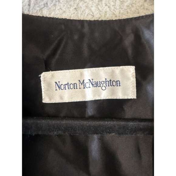 Vintage Norton McNaughton Jacket Womens Medium Black Floral Velvet Blazer 90s - Picture 6 of 16